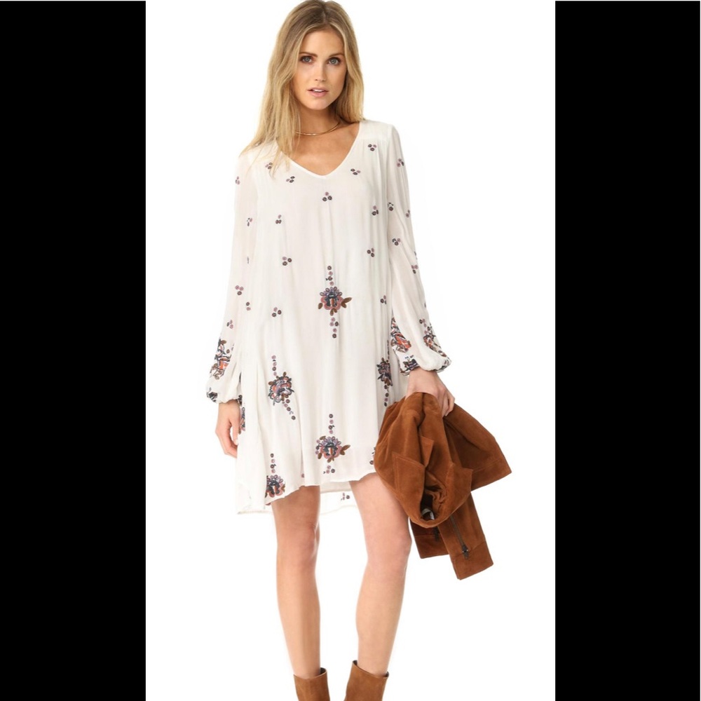 NWT Free People Oxford Embroidered Swing Dress